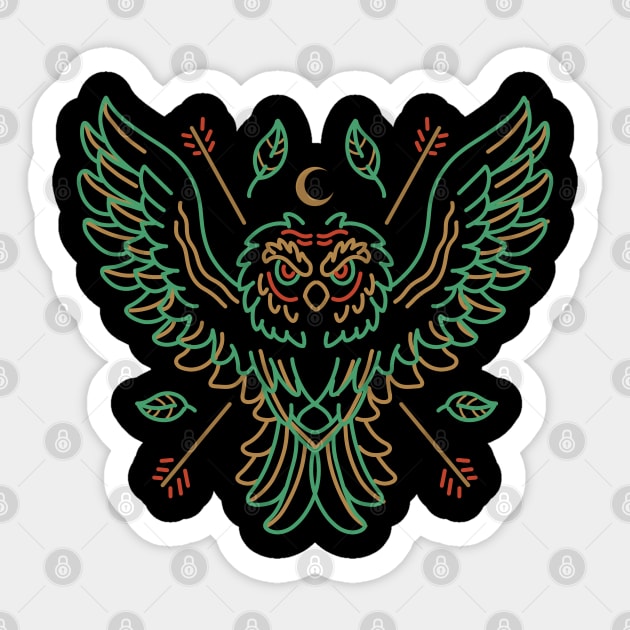 the green owl Sticker by donipacoceng